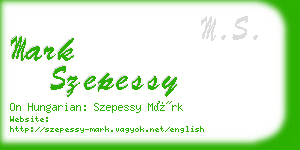mark szepessy business card